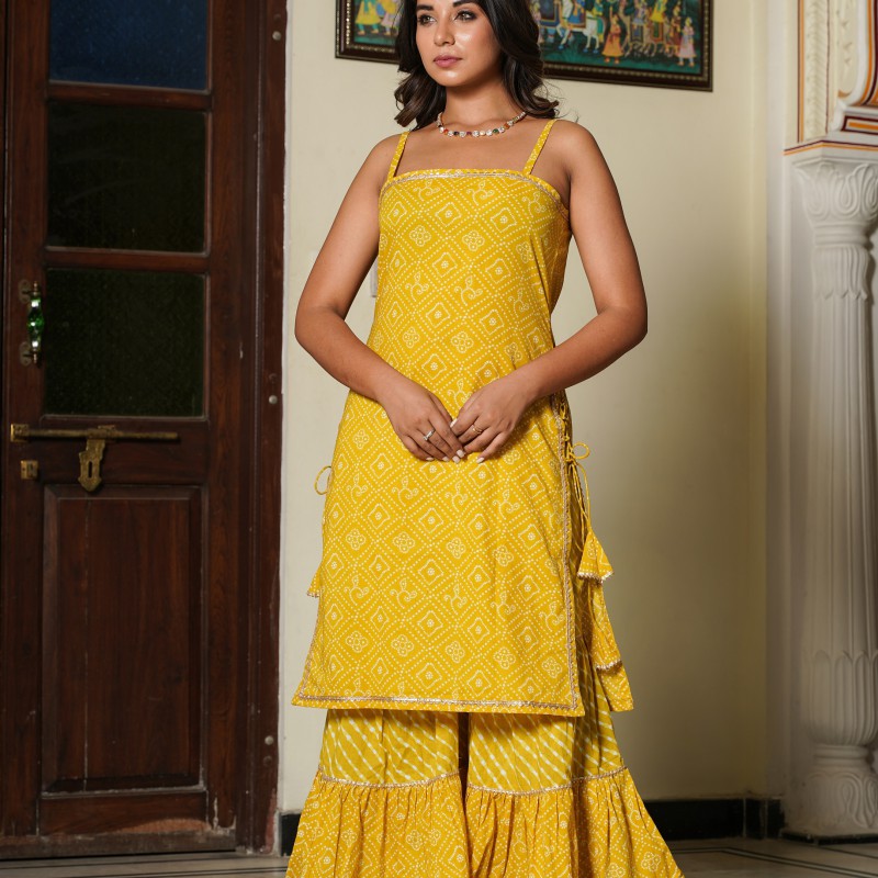 Strap Kurti With Garara