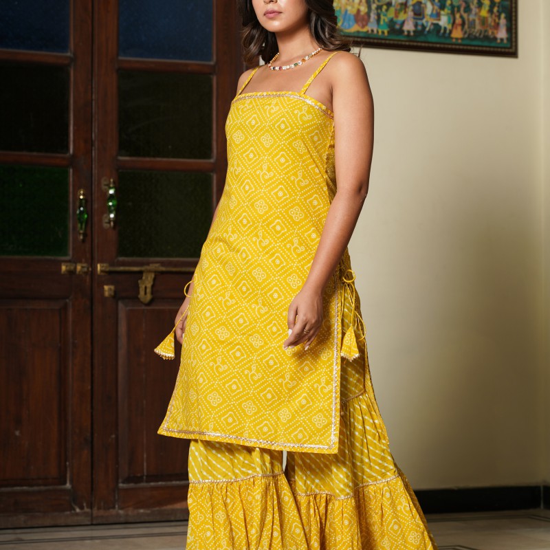 Strap Kurti With Garara