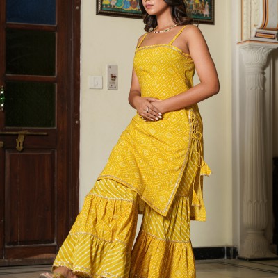 Strap Kurti With Garara